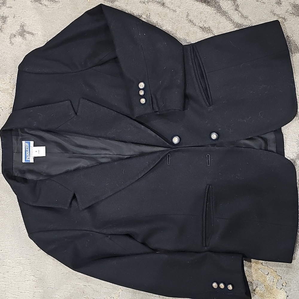 Vintage Pendleton blazer Black  100% wool made in USA Double button Size 8